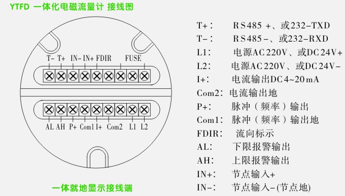 智能電磁流量計接線圖1 智能電磁流量計接線圖1
