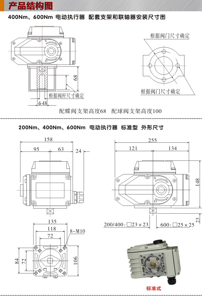 電動執(zhí)行機構(gòu),YTDG-RKB400電動執(zhí)行器,電動頭結(jié)構(gòu)圖,標準式