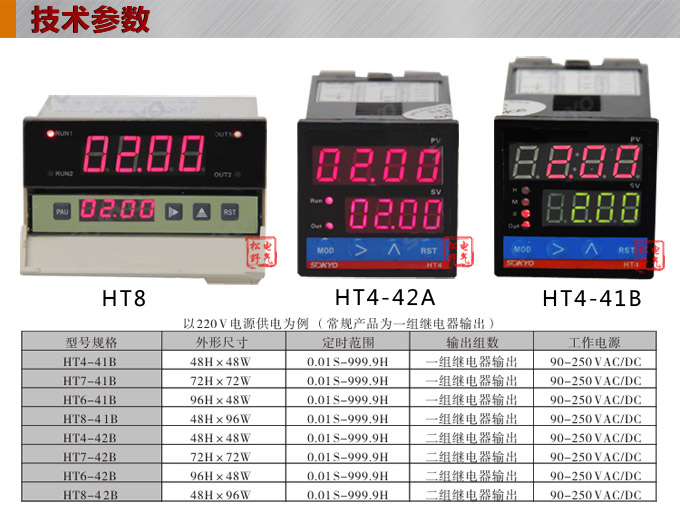 時間繼電器,HT智能時間繼電器,累時器技術(shù)參數(shù)